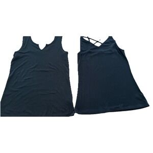 Torrid Tank Black Lot Of 2 Long Length Stretch Comfortable‎ Elevated Basics